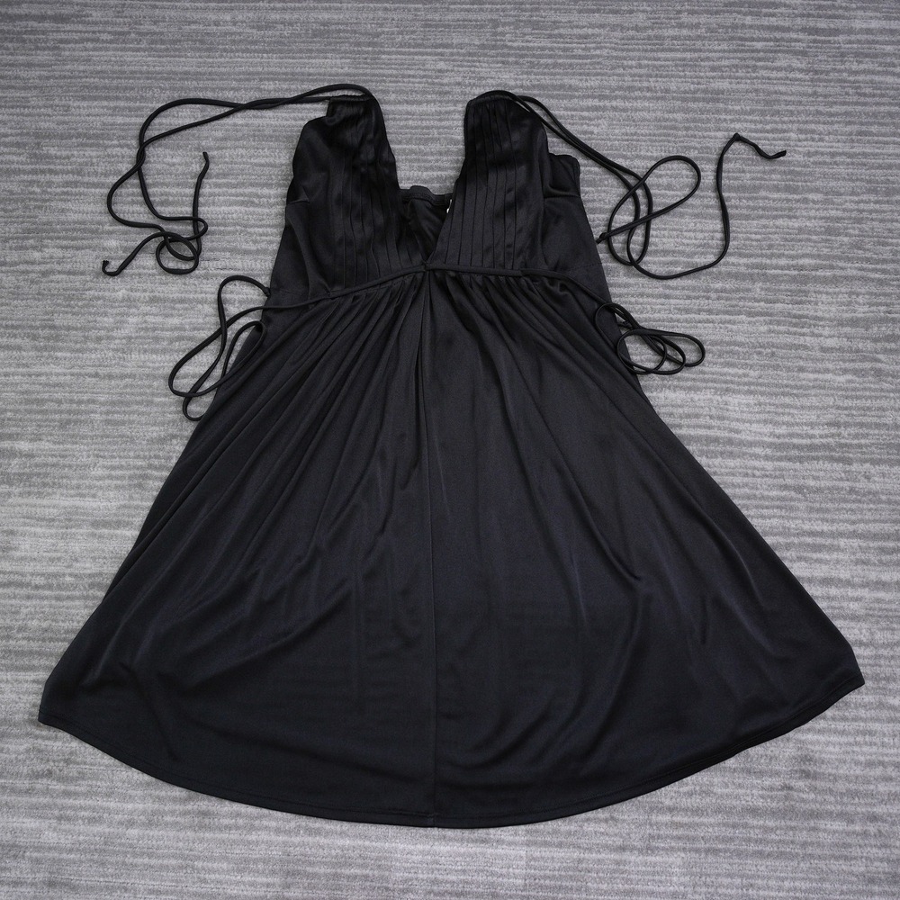 Fredericks of Hollywood Black Pleated Babydoll Chemise‎ Nightie USA Medium 17x32